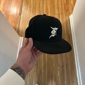 Fear of God Black New Era Fitted With Green Under Visor